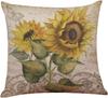 Nueva almohada de girasol transfronteriza almohada de girasol de verano almohada de sofá de lino funda de cojín decorativa funda de almohada al por mayor