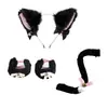 Orejas de gato Campana Accesorios para el cabello Cos diadema de pelo de gato collar traje de cola de gato Accesorios para diadema de fiesta de Halloween