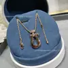 Colar Seiko Fred Fivela Redonda Ferradura Pingente Meio Diamante Pequeno Completo Diamante Corrente Clavícula para Mulheres Em Estoque Modelo Atacado