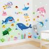 Calcomanías de Pared de Dibujos Animados de Animales Marinos Decoración para Habitación Infantil de Jardín de Niños Autoadhesivo Mundo Submarino Personalización