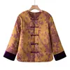 Ropa de invierno para mujeres de mediana edad y mayores, chaqueta ligera acolchada de algodón, abrigo de algodón cálido, nuevo estilo nacional de estilo chino, abrigo de algodón de invierno para madres