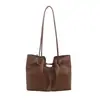 Otoño Invierno Retro Color Café Bolso Tote Mujer 2026 Simple Gran Capacidad para Viajes Diarios Bolso de Hombro Único Bolso de Mano de Moda Bolso de Mujer