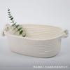 Cesta de Almacenamiento Tejida de Algodón Estilo Japonés Cesta de Almacenamiento de Tela Caja para Artículos de Escritorio Almacenamiento de Cosméticos Bolsa Azul