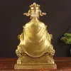 Latão Puro Dragão Rei Guangji Wuye Quatro Mares Estátua Ornamentos Figuras Decorativas de Metal Artesanato Hall Budista Suprimentos de Adoração
