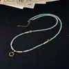 Collar Multicolor de Cuentas con Empalme de Vidrio y Ágata, Colgante Retro Estilo Chino, Accesorio Versátil para Hombres y Mujeres, Suministro en Vivo