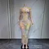 Vestido de Anfitrión para Banquete de Acuarela Europeo y Americano, Vestido de Fiesta de Cumpleaños, Vestido de Mujer para Actuación, Vestido Ajustado, Fantasía Europea y Americana