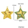 Pendente Estrela de Cinco Pontas Cravejado com Diamantes de Aço Inoxidável Transfronteiriço DIY Moda Colar Pulseira Estrela Charm Acessórios de Joias Atacado