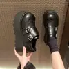 Mocasines de tacón oculto para mujer petite, nueva colección otoño 2026, estilo británico, marrones, retro, zapatos de cuero slip-on versátiles