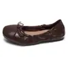 Sapatos slip-on femininos rasos, de fundo plano, decorados com laço, que aumentam a altura, versáteis, com sola macia, estilo balé, sapatos de barco franceses, mocassins