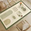 Jogo Americano para Mesa de Jantar Estilo Wabi-Sabi, Impermeável e à Prova de Óleo, Toalha de Mesa Sem Lavagem, Sensação de Luxo Leve e de Alta Qualidade, Protetor de Mesa de Centro Resistente ao Calor e à Alta Temperatura