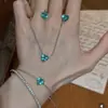 Conjunto Europeu e Americano Transfronteiriço de Pulseira, Brincos e Colar de Zircônia Gota d'Água, Joias de Luxo Leve de Alta Qualidade, Acessórios Versáteis Exquisitos