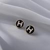 Pendientes de Plata S925 con Aguja, Letra H Tachonados con Diamantes, Diseño de Nicho de Lujo Ligero, Pendientes de Gama Alta, Accesorios para Orejas Únicos, Modernos y Versátiles