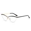Gafas Metálicas Ojo de Gato de Marco Grande Retro Puro Deseo Europeas y Americanas Se Pueden Equipar con Armazones para Miopía con Receta para que las Mujeres con Rostros Redondos Luzcan Más Delgadas