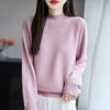 2025 Novo Outono e Inverno Tricô de Gola Alta Meio Pelo de Guaxinim Manga Longa Feminino Lantejoula Solto Pulôver Camiseta de Base Top