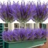 Flor Artificial Amazon Cross-Border Flor de Lavanda com 5 Pétalas Exterior Anti-UV Planta de Plástico Imitação Flor Falsa Flor Seca