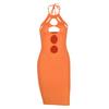 Amazon Transfronterizo Ropa Europea y Americana al por Mayor 2025 Nuevo Caliente Sexy Vestido Halter con Recortes 8519Df