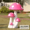 Ornamentos de Cogumelos Grandes para Simulação Escultura de Planta em Fibra de Vidro para Exterior Decorações de Paisagismo de Jardim para Venda de Vilas Verdes