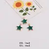 Colgante de aleación con gota de aceite de trébol de hoja verde para pulsera hecha a mano DIY, colgante para collar, accesorios de joyería