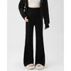 Calça de Maternidade Primavera e Outono 2025 Nova Calça Casual de Perna Larga Faixa Abdominal Não Apertada Sem Suporte na Barriga Calça Flare Roupa de Outono