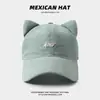 Gorra de Nuevo Estilo con Orejas de Gato, Gorra de Béisbol para Mujer, Bordado Lindo de Letras, Protección Solar, Parasol, Moderna y Versátil