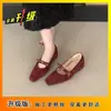 Nuevos Zapatos Mary Jane Bajos de Abuela Primavera/Verano 2025 para usar con faldas, Zapatos de Tacón Grueso Franceses Súper Bonitos para Mujer, para usar en exteriores