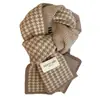Estilo Coreano Nuevo Tejido Pata de Gallo Doble Cara Otoño e Invierno Cálido Moda Clásico Cuello Combinable Bufanda de Pareja Trendy para Mujer