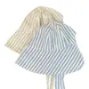 Sombrero de Pescador Rayado Estilo Coreano para Mujer, Nuevo Modelo Verano 2026, Ala Ancha, Protección Solar para Exteriores, Diseño Fresco y Sencillo, Sombrero de Sol de Ala Pequeña