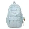 Mochila Estilo Novo para Meninas do Ensino Fundamental, Mochila Fofa com Bolinhas e Laço, Mochila para Estudante Universitário para Aula, Mochila Feminina