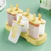 Molde para Paletas de Helado de Grado Alimenticio con Tapa para Uso Doméstico, Charola para Cubitos de Hielo, Herramienta Moldeadora de Helado Casero