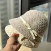 2026 Nuevo Sombrero de Mujer Otoño Tejido con Lazo Sombrero de Pescador Hace que la Cara se Vea Más Pequeña Moda Versátil Sombrero de Cubo