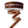 Fita de Cetim com Borda Fio 2,5cm Média Fita Inglesa Caixa de Presente para Bolo Flor Material de Embalagem para Flores Fita de Fio de Neve Laço