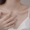 Collar de Plata Pura S999 con Circonita para Mujer, Estilo Fresco de Nicho, Cadena Clavicular Geométrica Minimalista Artística, Venta al por Mayor