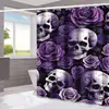 Amazon Halloween Murciélago Fantasma Cortina de Ducha para Baño Hogar Impermeable a Prueba de Moho Cortina de Ducha Cortina de Ducha para Separación de Inodoro