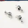 Colgante de Pez Mariposa Calabaza de Plata de Ley S925 Accesorios de Cruz Plata Lisa Retro Material para Manualidades de Cuentas DIY a Tres Vías Hecho a Mano