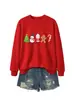 Amazon Wish tienda independiente linda y divertida versátil para mujer estrella de cinco puntas árbol de Navidad muñeco de nieve taza de café sudadera para exportación