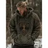Suéter con Capucha de Punto Europeo y Americano Transfronterizo Otoño e Invierno Estampado Digital 3D Unisex Cuello Redondo Suéter Pulóver