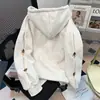 Sudadera con capucha bordada de dibujos animados talla grande para mujer, nueva moda 2025, top engrosado para tallas pequeñas