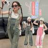 Traje de mezclilla para niñas 2024 nuevo pantalón de peto para niñas para primavera y otoño pantalones de primavera para niñas
