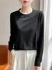 Tejido de Punto Fino de Alto Número para Mujer Textura Delicada Versátil para el Trabajo Otoño/Invierno Nuevo Estilo Corte Delgado Capa Base