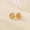 Aretes y Colgante de Plata de Ley S925 con Cristal Amarillo Redondo Irregular Facetado Estilo Vintage Set de Alta Gama de Joyería Yuebao
