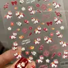 Stickers de Arte para Uñas Ocho Caballos Año Nuevo 2026 Año del Caballo Carácter de la Fortuna Lingote de Oro Bastón de Caramelo Dibujos Animados Pegatinas para Uñas en Relieve