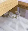 [Color Sombra de Mariposa Diamante] Anillo Abierto de Mariposa de Circonita de Color Dopamina Diseño de Nicho Lujo Ligero Gama Alta Dedo Mujeres