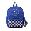 Nova Bolsa Infantil Tecido Oxford Moda Xadrez Smiley Mochila Temporada Escolar Jardim de Infância Bebê Mochila Escolar Pequena