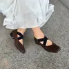3051-1 Zapatos Casuales Vintage Ivy Estilo Mori Parte Superior de Viscosa Primera Capa de Piel de Vaca Punta Cuadrada Estilo Coreano Zapatos para Mujer