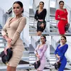 Otoño e Invierno 2024 Nuevo Transfronterizo Aliexpress Wish Aliexpress Ropa Europea y Americana Elegante Falda de Longitud Media Vestido de Color Sólido