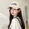 Boné de Baseball Macio Lavado Estilo Retrô Bordado com Letras Estilo Coreano Feminino Chapéu de Aba Curva Versátil Emagrecimento Facial Proteção Solar Masculino