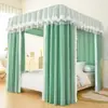 1 Cortina de Cama Blackout Grossa Cortina de Cama Estilo Princesa Mosquiteiro Fechado Integrado à Prova de Poeira 1,68m m Cama de Casal Casa
