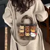 Bolsa Satchel Retrô Pelúcia Pequena Quadrada Boneca Gatinho Desenho Animado Bolsa Feminina Outono Inverno Nova Lã Nicho Transversal Bolsa Infantil