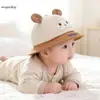 Chapéu de Pescador para Bebê para Primavera e Outono, Design Fofo de Cordeirinho, Chapéu de Sol Infantil para Meninos e Meninas, Aba Larga, Proteção Solar, Chapéu de Balde de Tecido Fino