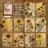 Notas da Série Flower Secret Realm Papel de fundo retro transfronteiriço com suporte de flores Papel de material de estilo Ins rasgável avançado